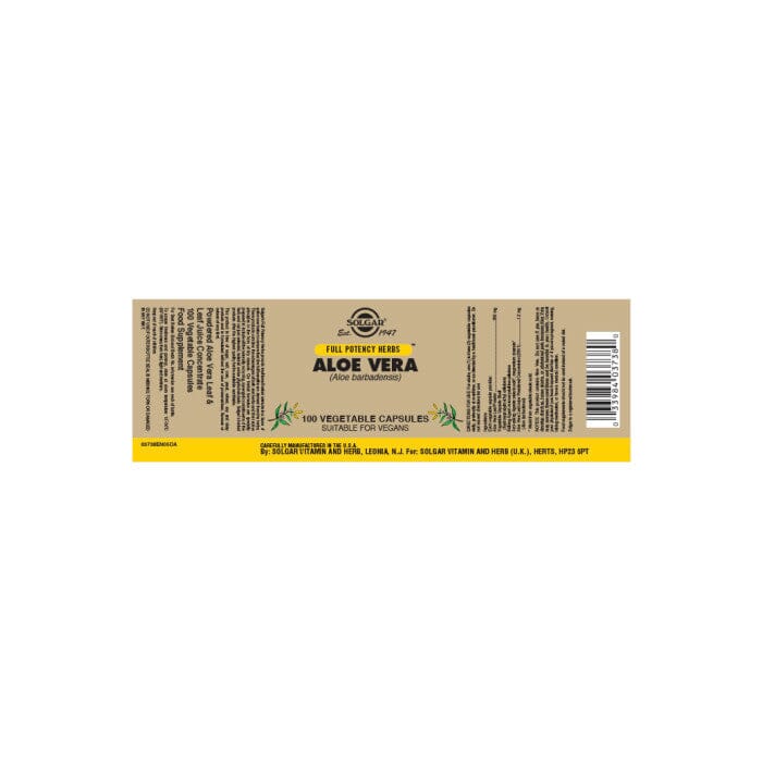 Aloe Vera 520 mg Vegetable Capsules - Pack of 100 Solgar