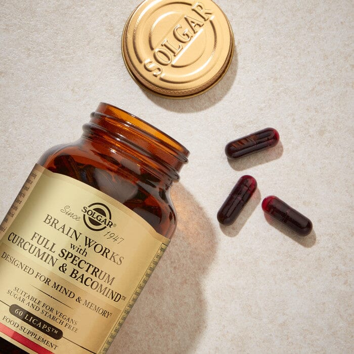 Brain Works with Full Spectrum Curcumin & BacoMind Solgar