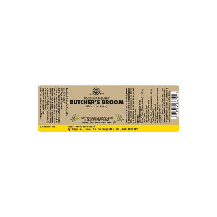 Butcher's Broom Vegatable Capsules - Pack of 100 Solgar