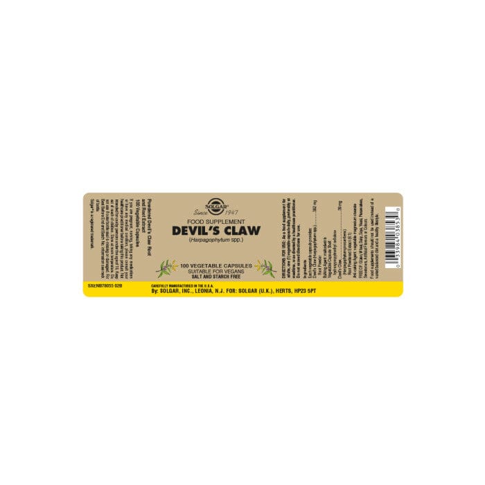 Devil's Claw Vegatbale Capsules- Pack of 100 Solgar