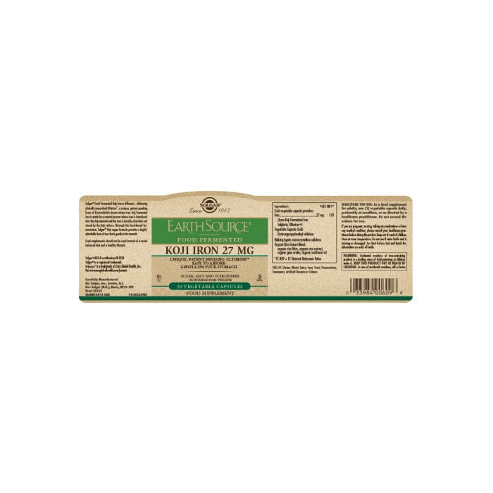 Earth Source Food Fermented Koji Iron 27 mg Solgar