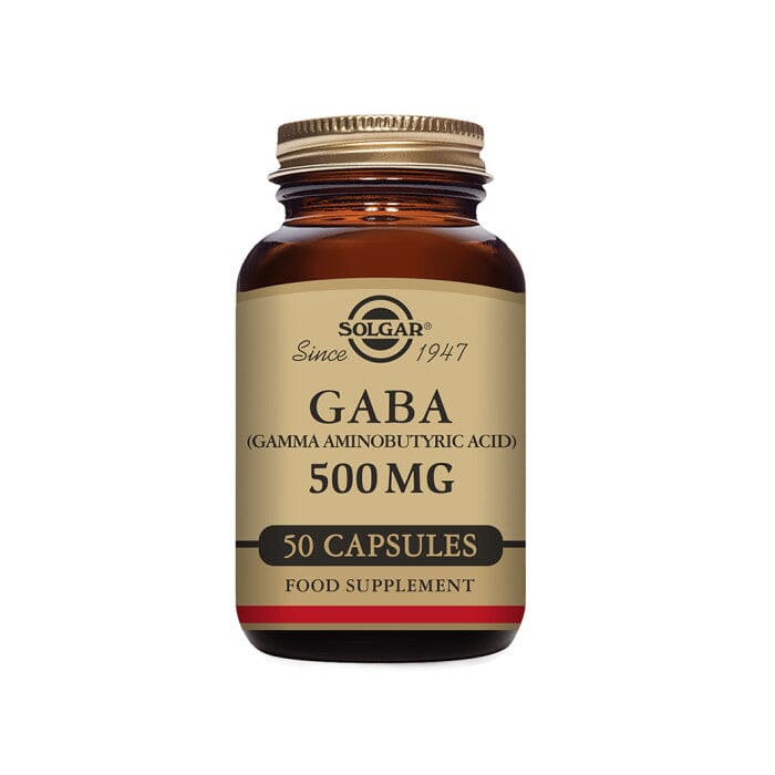 GABA (Gamma Aminobutyric Acid) 500 mg Vegatbale Capsules - Pack of 50 Solgar