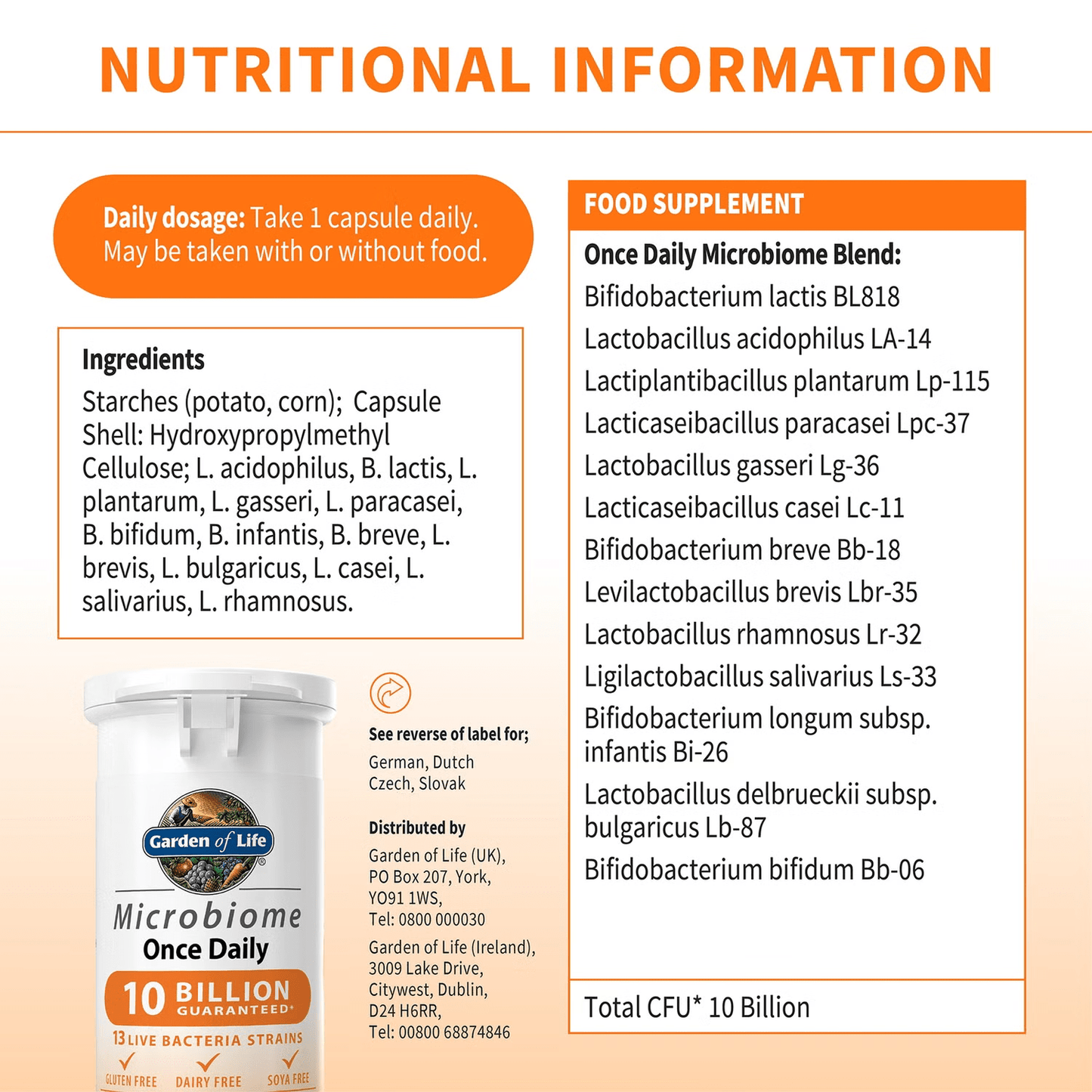 Garden of Life Microbiome Once Daily 30 Capsules Garden of Life
