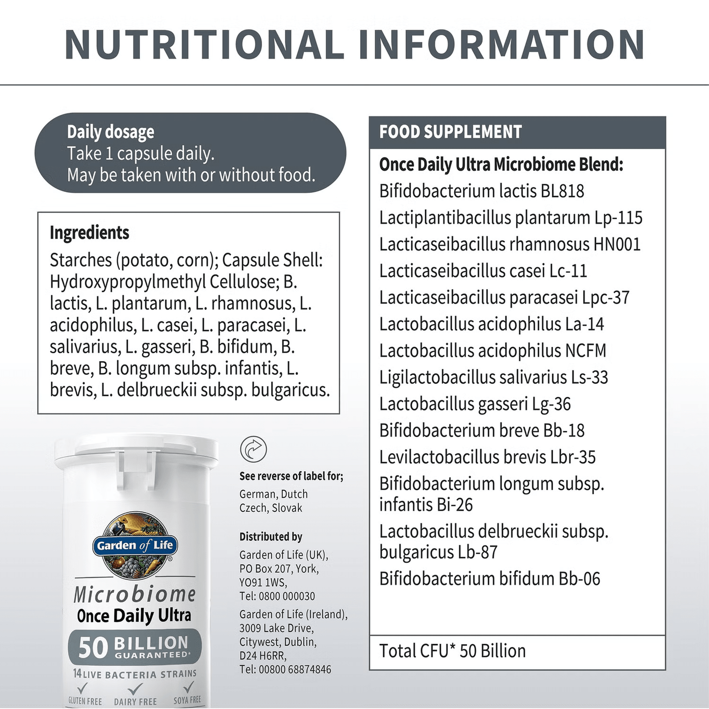 Garden of Life Microbiome Once Daily Ultra30 Capsules Garden of Life
