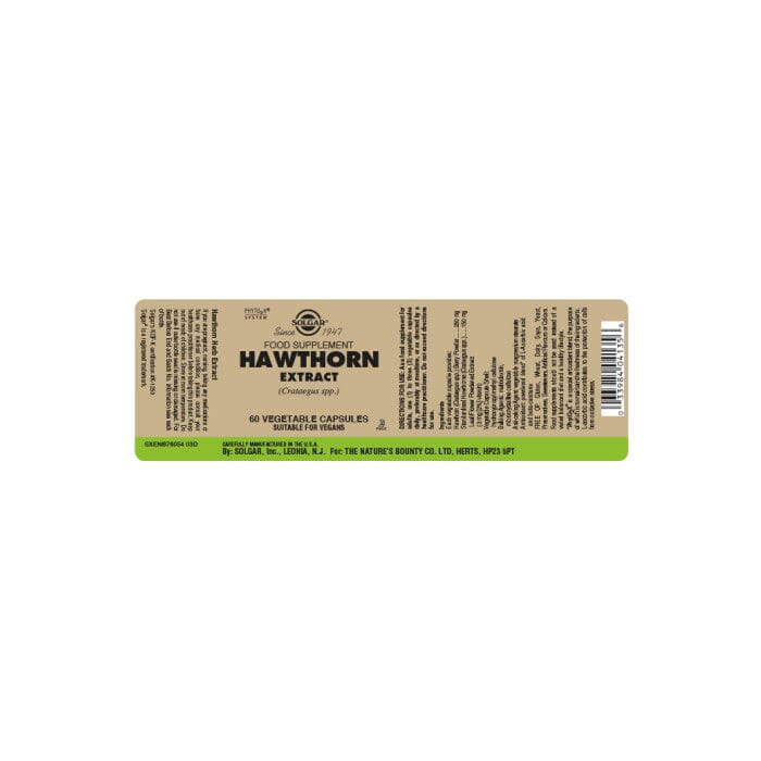 Hawthorn Extract Extract Vegatable Capsules - Pack of 60 Solgar