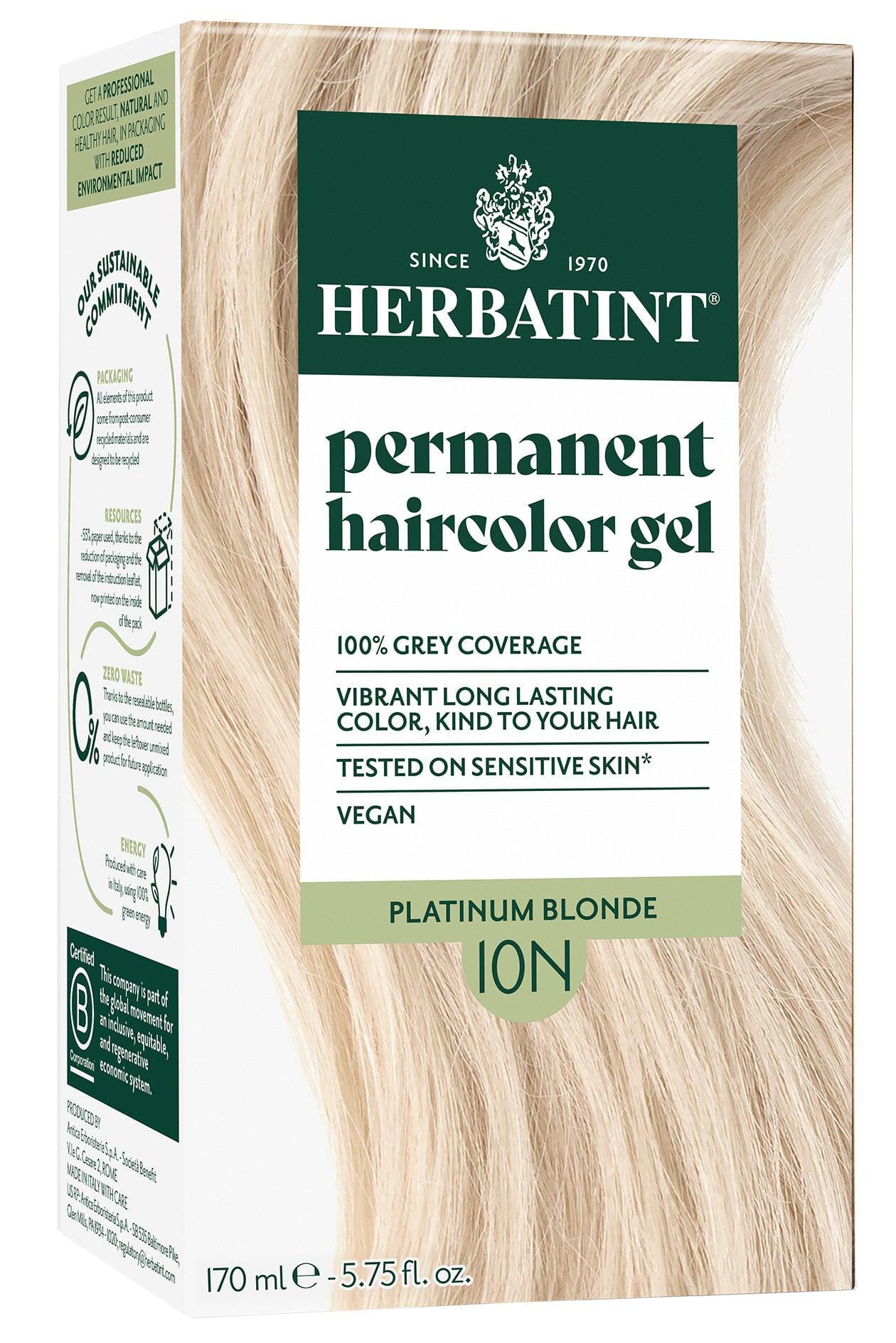 Herbatint Platinum Blonde (10N) 150 ml Herbatint