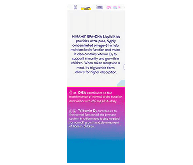 Minami EPA+DHA Kids Liquid 1+Years Omega 3 + Vitamin D3 - 100 ml Minami