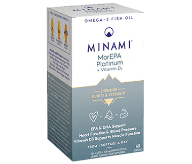 Minami MorEPA Platinum Elite + 1000Iu Vitamin D3 - 60 Softgels Minami