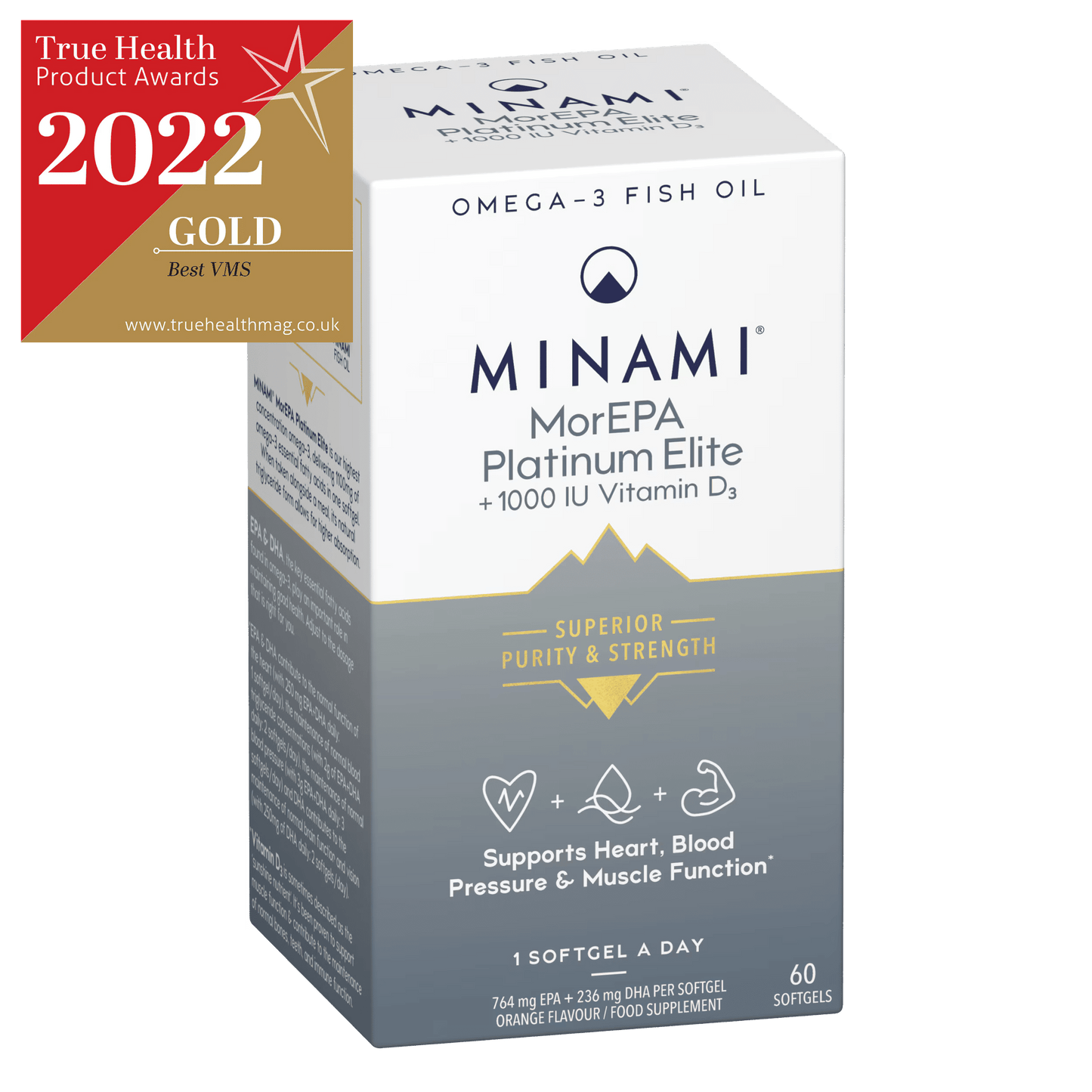 Minami MorEPA Platinum Elite + 1000Iu Vitamin D3 - 60 Softgels Minami