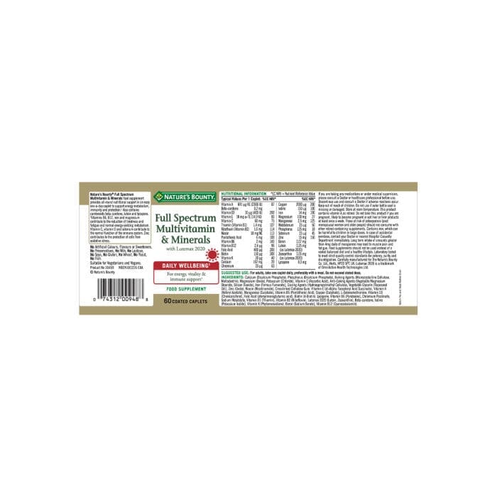 Nature's Bounty® Full Spectrum Multivitamin & Minerals - Pack of 60 Nature's Bounty