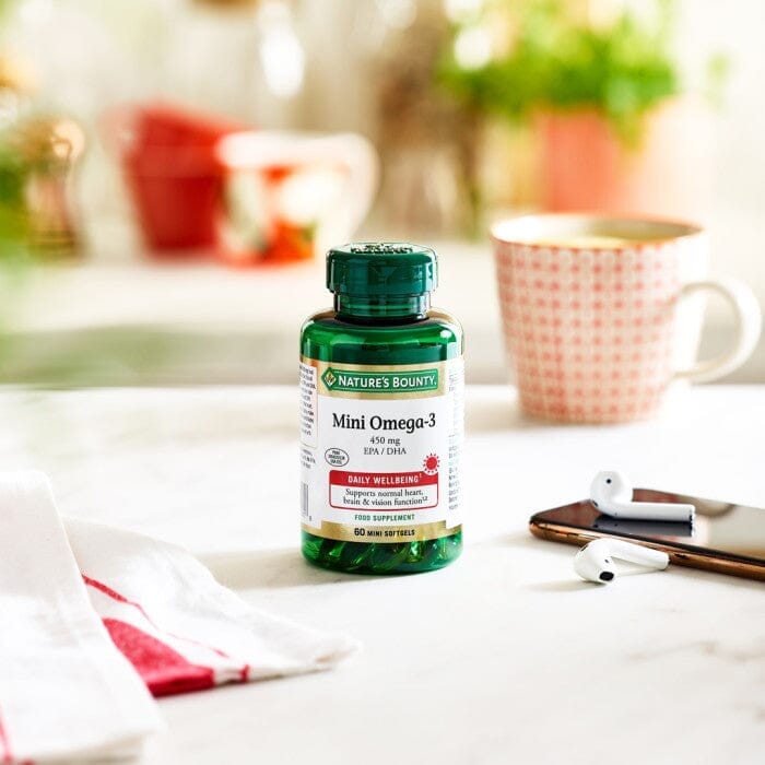Nature's Bounty® Mini Omega-3 450 mg EPA / DHA Mini Softgels - Pack of 60 Softgels Nature's Bounty