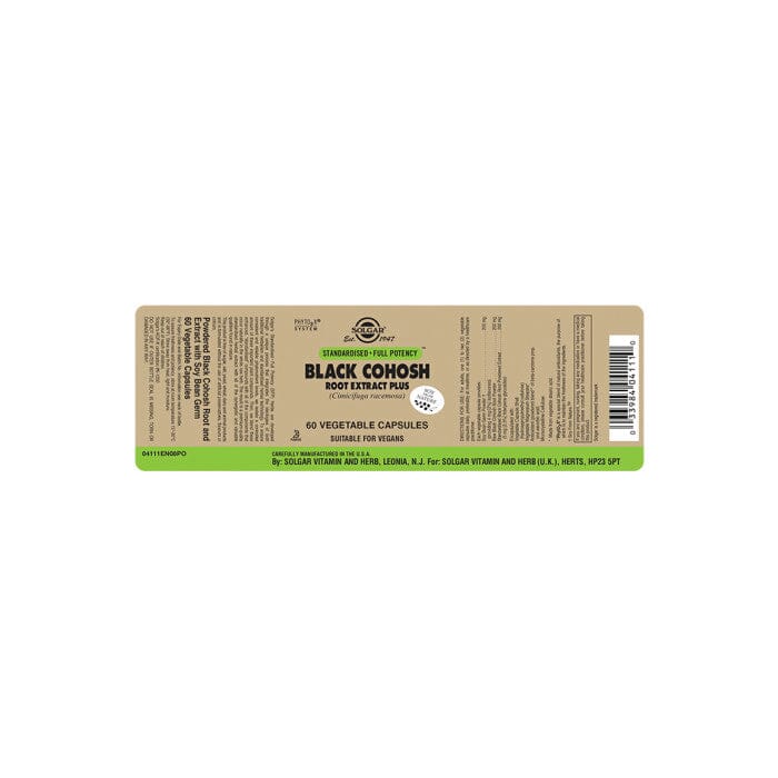 SFP Black Cohosh Root Extract Plus Vegetable Capsules - Pack of 60 Solgar