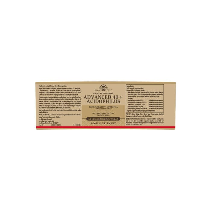 Solgar® Advanced 40+ Acidophilus Vegetable Capsules - Pack of 60 Solgar