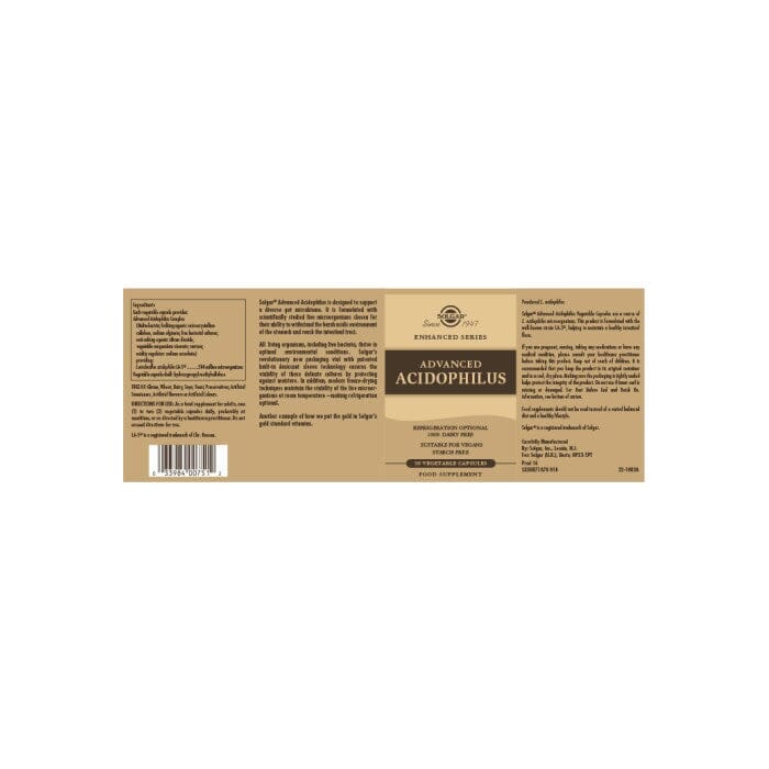 Solgar® Advanced Acidophilus Vegetable Capsules - Pack of 50 Solgar