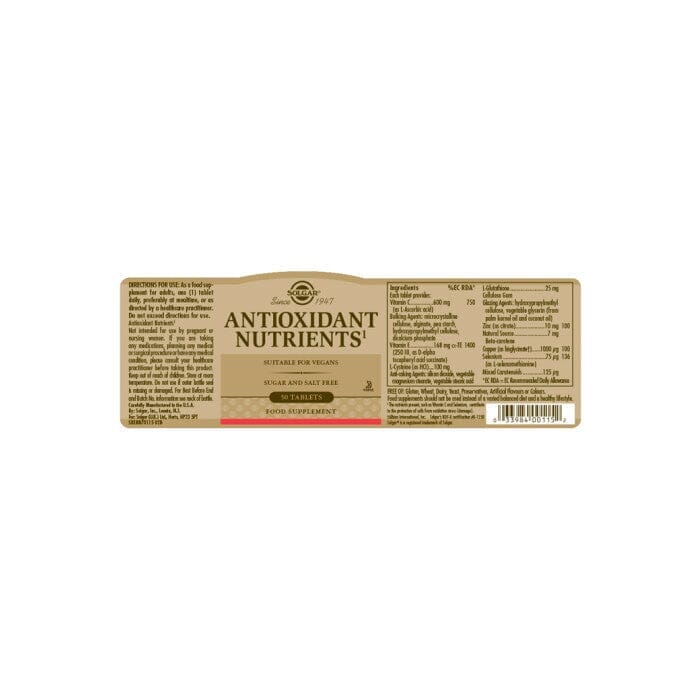 Solgar® Antioxidant Nutrients Tablets - Pack of 50 Solgar