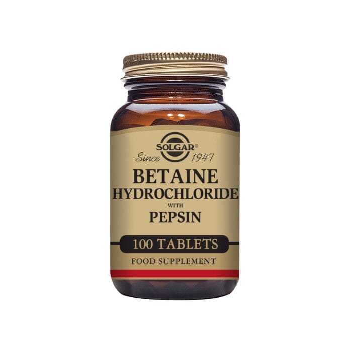 Solgar® Betaine Hydrochloride with Pepsin Tablets - Pack of 100 Solgar