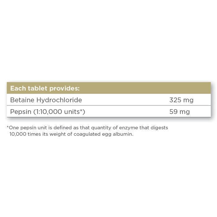 Solgar® Betaine Hydrochloride with Pepsin Tablets - Pack of 100 Solgar