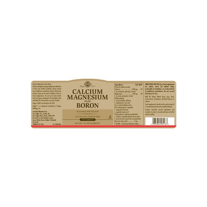 Solgar® Calcium Magnesium Plus Boron Tablets - Pack of 250 Solgar
