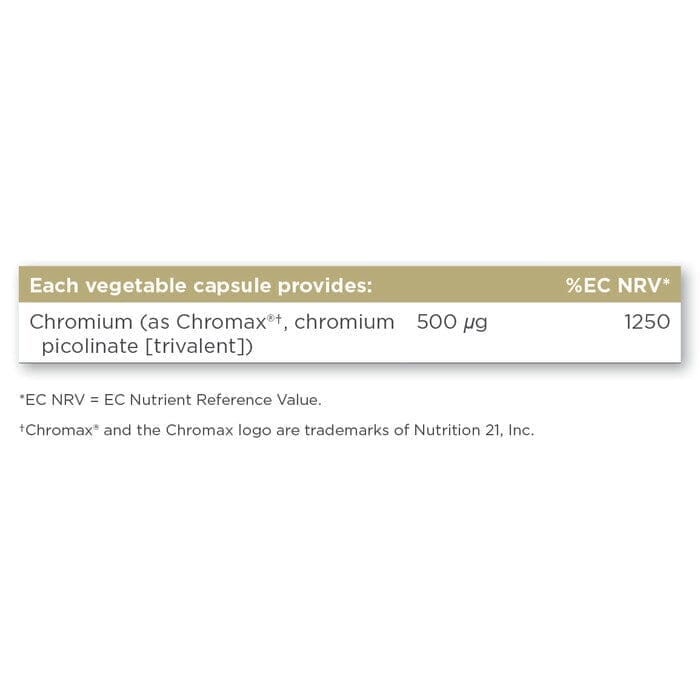Solgar® Chromium Picolinate 500 µg Vegetable Capsules - Pack of 60 Solgar