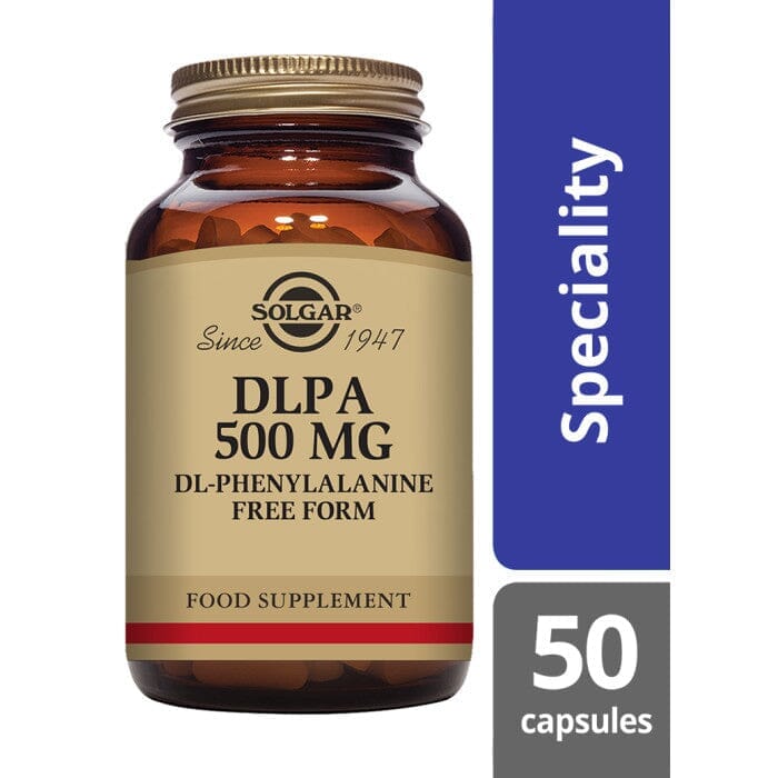 Solgar® DLPA 500 mg (DL-Phenylalanine) Vegetable Capsules - Pack of 50 Solgar
