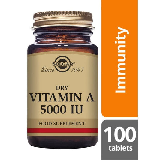 Solgar® Dry Vitamin A 5000 IU Tablets - Pack of 100 Solgar