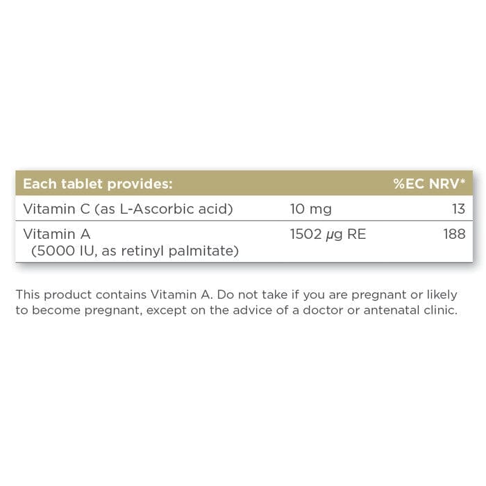 Solgar® Dry Vitamin A 5000 IU Tablets - Pack of 100 Solgar