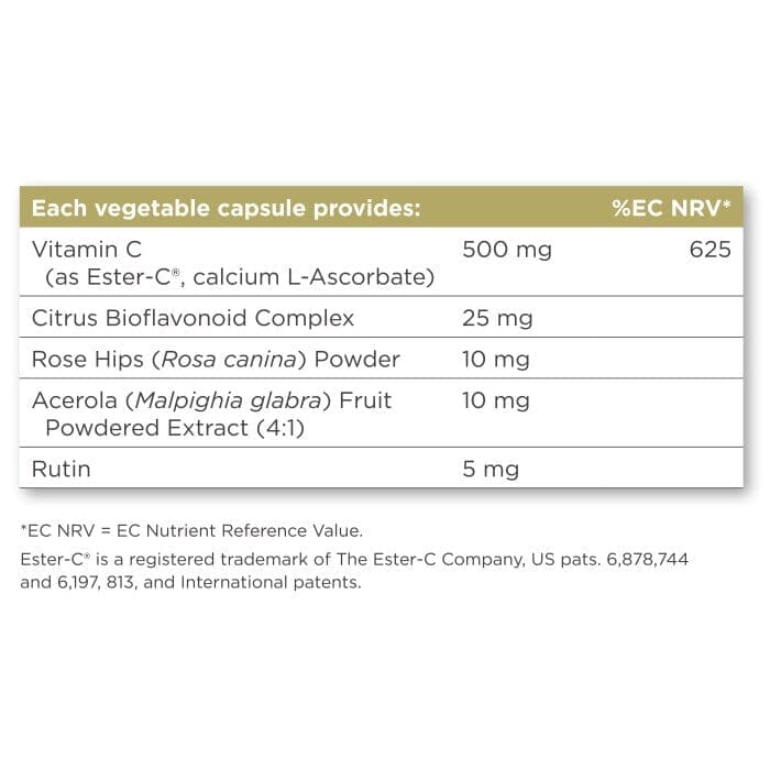 Solgar® Ester-C Plus 500 mg Vitamin C Vegetable Capsules - Pack of 250 Solgar