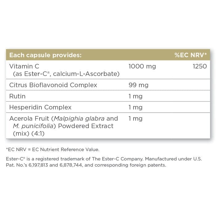 Solgar® Ester-C Vitamin C 1000 mg Capsules - Pack of 90 Solgar