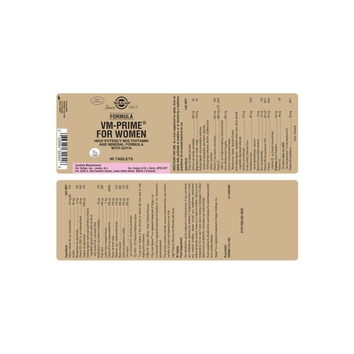 Solgar® Formula VM-Prime for Women Tablets - Pack of 90 Solgar