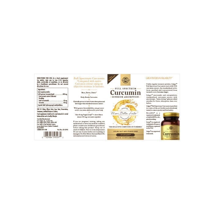 Solgar® Full Spectrum Curcumin Softgels - Pack of 30 Solgar