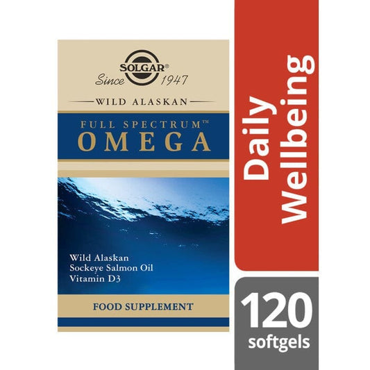 Solgar® Full Spectrum Omega Salmon Oil Softgels - Pack of 120 Solgar