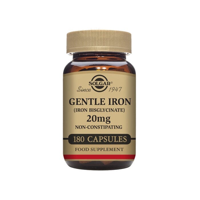 Solgar® Gentle Iron (Iron Bisglycinate) 20 mg Vegetable Capsules - Pack of 180 Solgar
