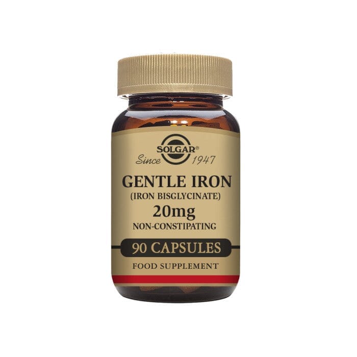 Solgar® Gentle Iron (Iron Bisglycinate) 20 mg Vegetable Capsules - Pack of 90 Solgar