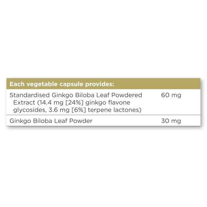 Solgar® Ginkgo Vegetable Capsules - Pack of 60 Solgar