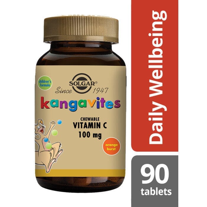 Solgar® Kangavites Natural Orange Burst Vitamin C 100 mg Chewable Tablets - Pack of 90 Solgar