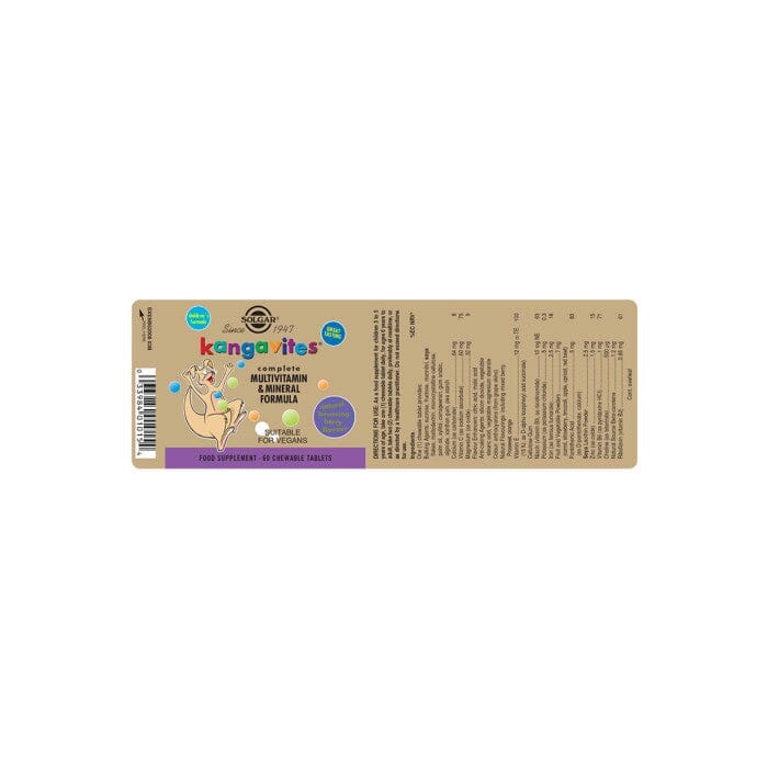Solgar® Kangavites Tropical Punch Complete Multivitamin and Mineral Formula Chewable Tablets - Pack of 60 Solgar