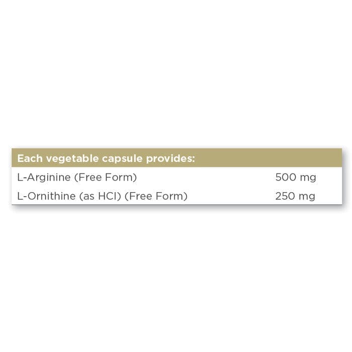 Solgar® L-Arginine 500 mg / L-Ornithine 250 mg Vegetable Capsules - Pack of 50 Solgar
