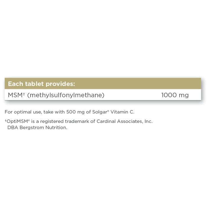 Solgar® MSM 1000 mg Tablets - Pack of 120 Solgar
