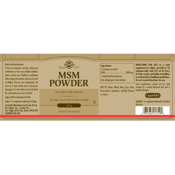 Solgar® MSM Powder 226 g Solgar