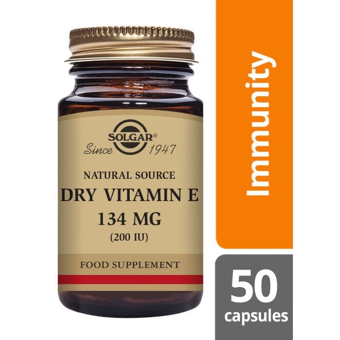 Solgar® Natural Source Dry Vitamin E 134 mg (200 IU) Vegetable Capsules - Pack of 50 Solgar