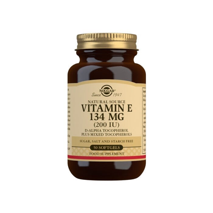 Solgar® Natural Source Vitamin E 134 mg (200 IU) Softgels - Pack of 50 Solgar
