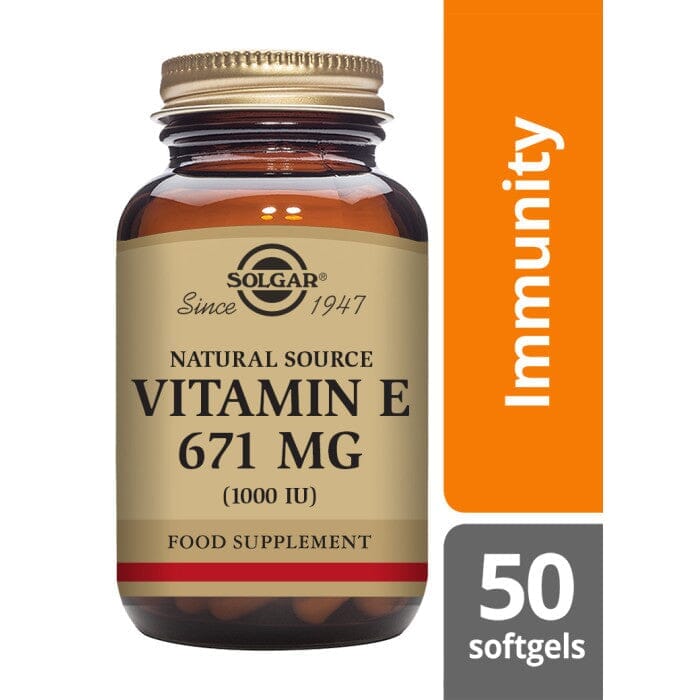 Solgar® Natural Source Vitamin E 671 mg (1000 IU) Softgels - Pack of 50 Solgar