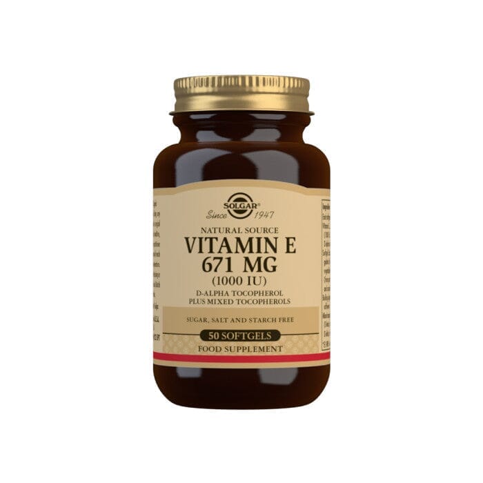 Solgar® Natural Source Vitamin E 671 mg (1000 IU) Softgels - Pack of 50 Solgar