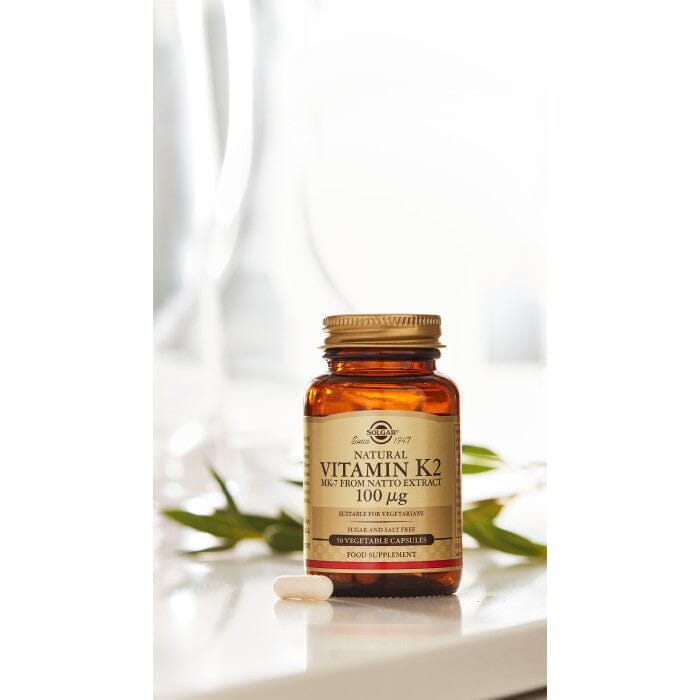 Solgar® Natural Vitamin K2 (MK-7) 100 µg Vegetable Capsules - Pack of 50 Solgar