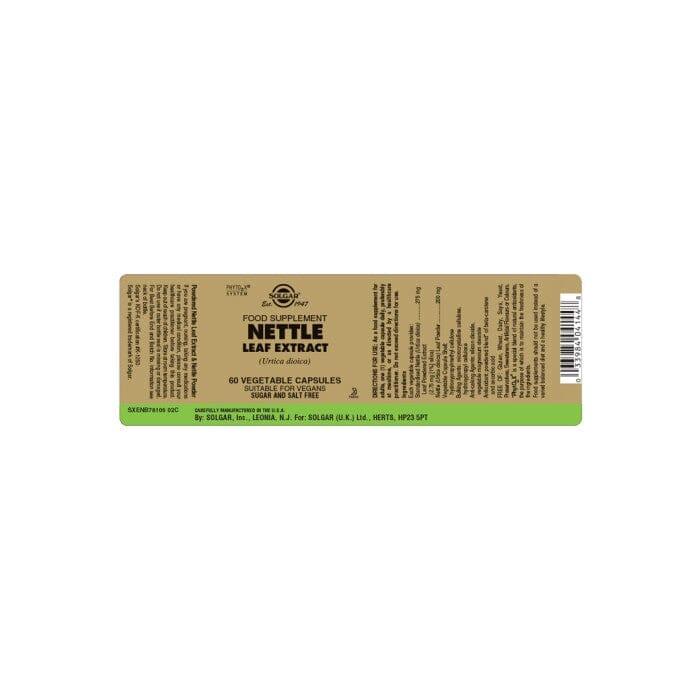Solgar® Nettle Leaf Extract Vegetable Capsules - Pack of 60 Solgar