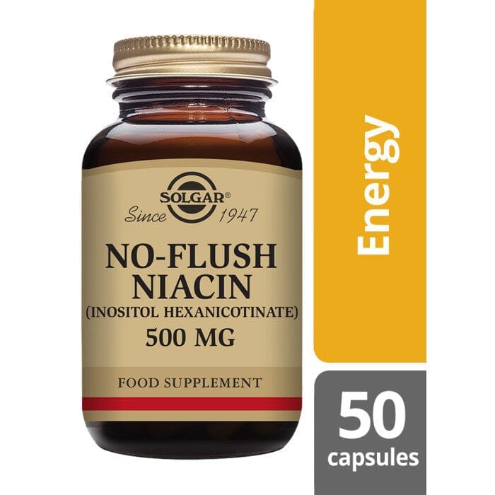 Solgar® No Flush Niacin 500 mg Vegetable Capsules - Pack of 50 Solgar