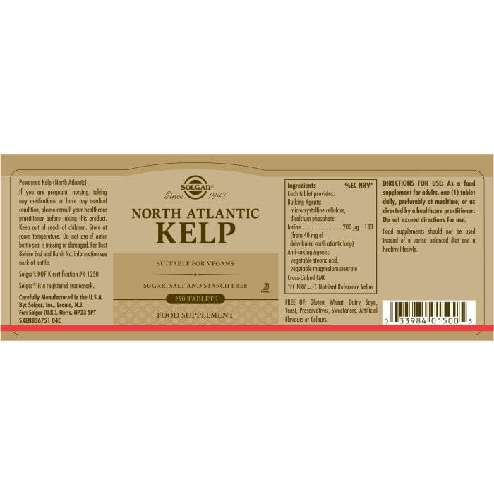 Solgar® North Atlantic Kelp Tablets - Pack of 250 Solgar
