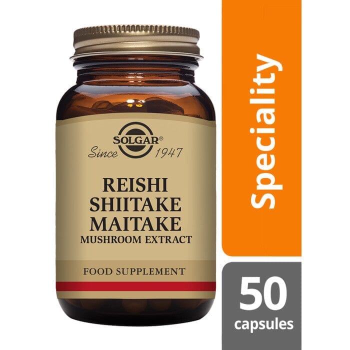 Solgar® Reishi Shiitake Maitake Mushroom Extract Vegetable Capsules - Pack of 50 Solgar