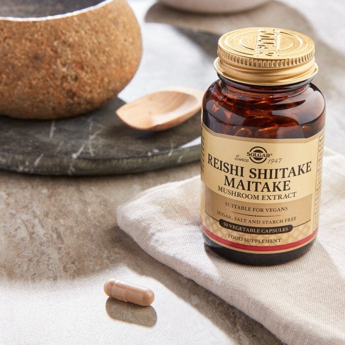 Solgar® Reishi Shiitake Maitake Mushroom Extract Vegetable Capsules - Pack of 50 Solgar