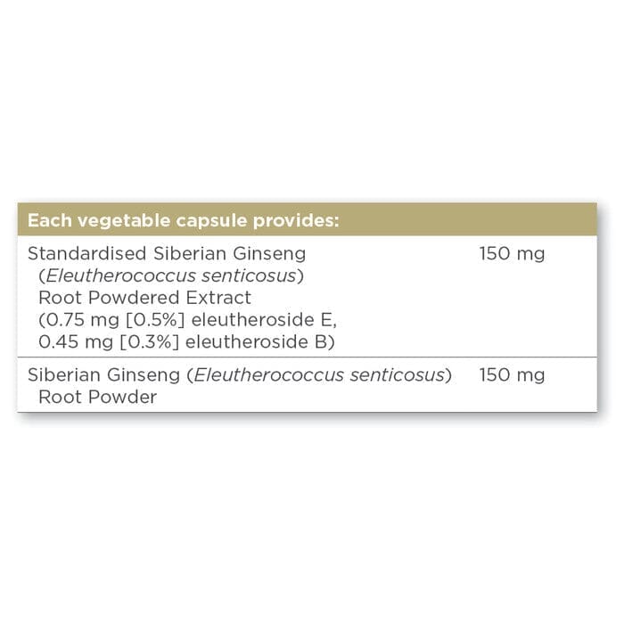 Solgar® Siberian Ginseng Root Extract Vegetable Capsules - Pack of 60 Solgar